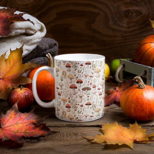 Mushrooms and Forest Flowers Coffee Mug (Mushrooms and Forest Flowers Coffee Mug)