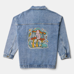 Mushrooms and Frog Denim Jacket