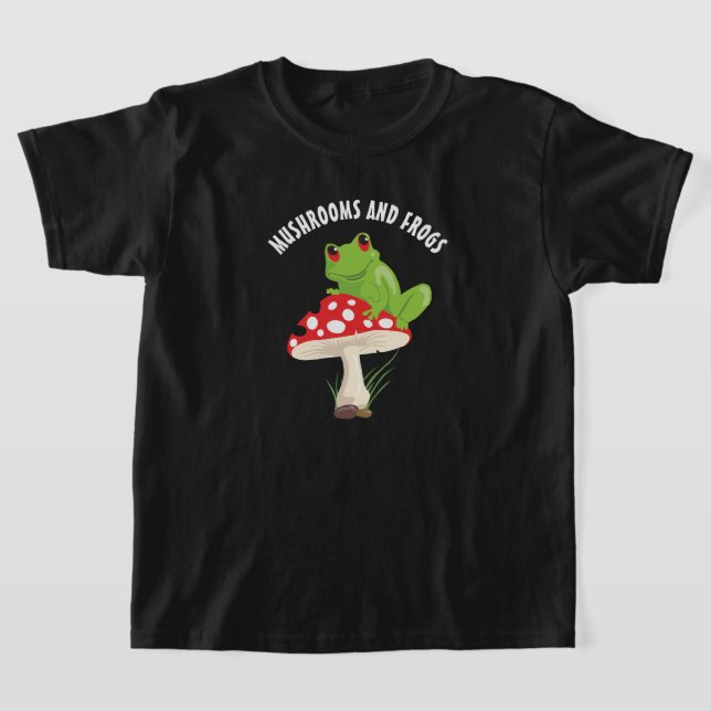 mushrooms and frog kid t-shirt (Laydown)