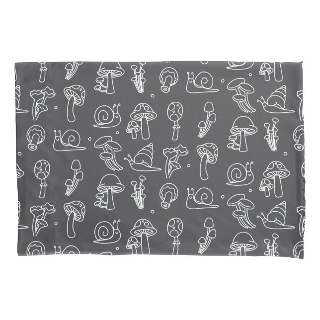 Mushrooms and Snails Pillowcase (Front)