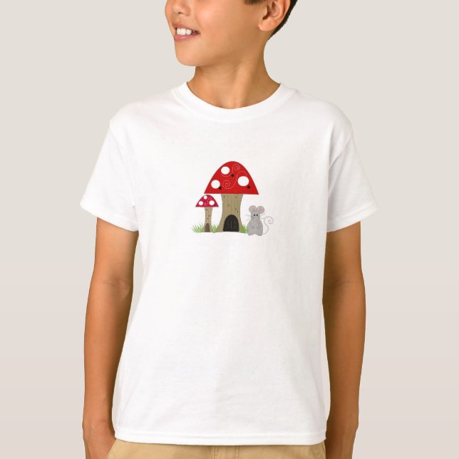Mushrooms and Tiny Mouse T-Shirt (Front)