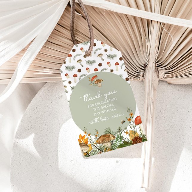 Mushrooms and Wildflowers Thank You Tag (Creator Uploaded)