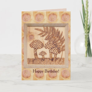 Mushrooms Autumn Birthday Rustic Woodland Card