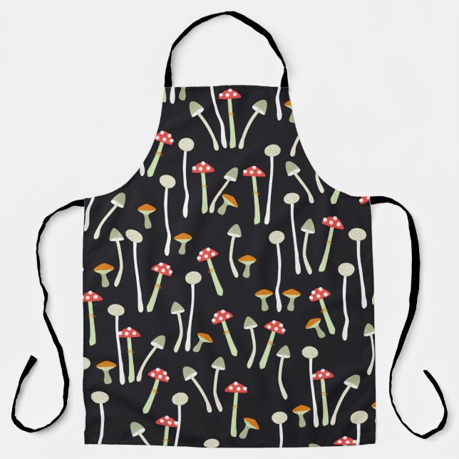 mushrooms,autumn,pattern  apron (Front)
