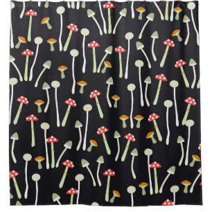 mushrooms,autumn,pattern shower curtain