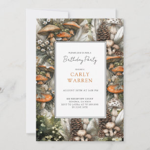 Mushrooms Birthday Party Invitation