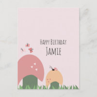 Mushrooms, Butterflies and Ladybugs Happy Birthday