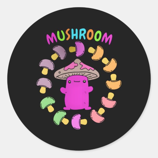 Mushrooms Classic Round Sticker (Front)