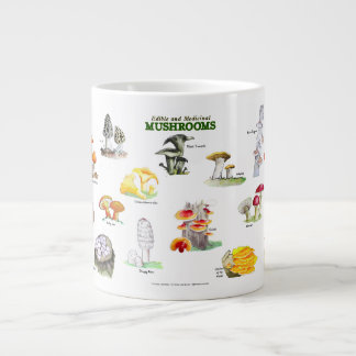 Mushrooms -Common Names Large Coffee Mug