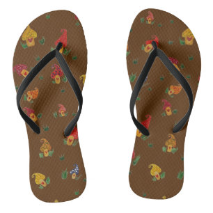 Mushrooms Custom Adult, Slim Straps Jandals