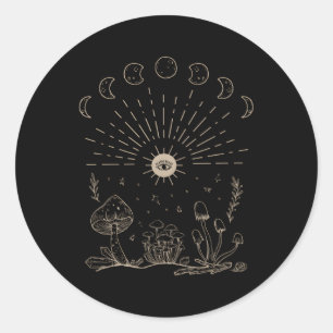 Mushrooms Dark Academia Aesthetic Crystals Cottage Classic Round Sticker