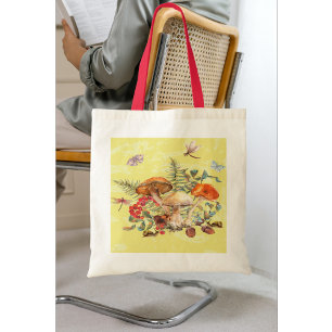 Mushrooms, Dragonflies, Moths & Snails Tote Bag