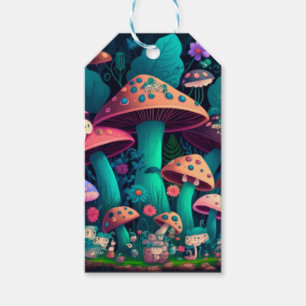 Mushrooms elfs in the field gift tags
