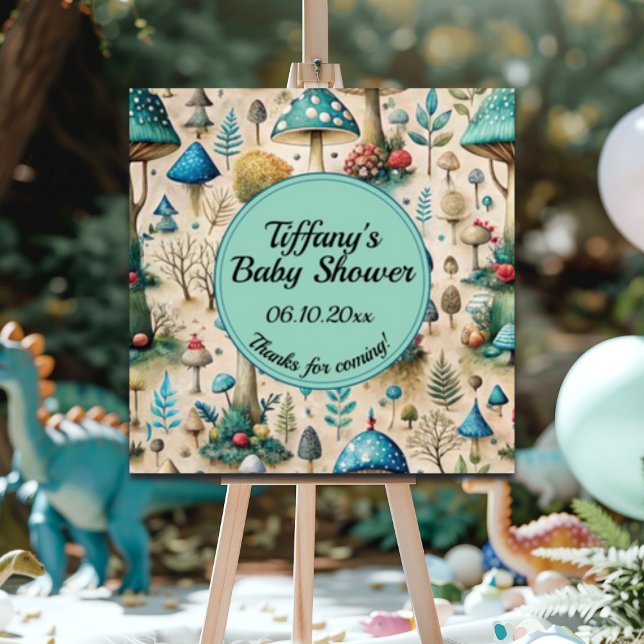 Mushrooms Fairyland Baby Shower Welcome Sign (Creator Uploaded)