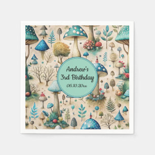 Mushrooms Fairyland Birthday Party Napkin