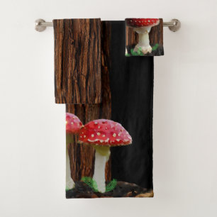 Mushrooms, Ferns and Tree Bath Towel Set