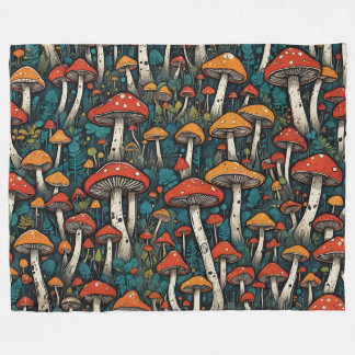 Mushrooms Fleece Blanket