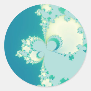 Mushrooms Fractal Classic Round Sticker