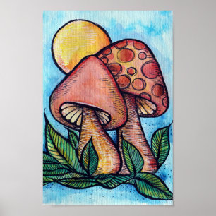 Mushrooms Fungus                                   Poster