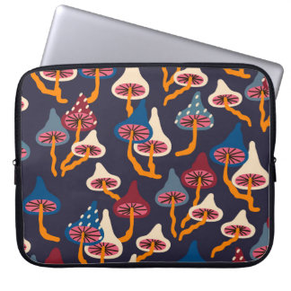 Mushrooms Illustration Fabric Wrapping Pattern Laptop Sleeve