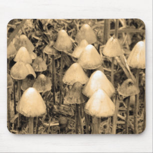 Mushrooms in Sepia Mouse Pad