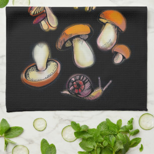 Mushrooms kitchen towel