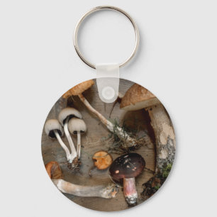 Mushrooms  Love Fungi Key Ring