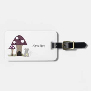Mushrooms Mouse House Luggage Tag