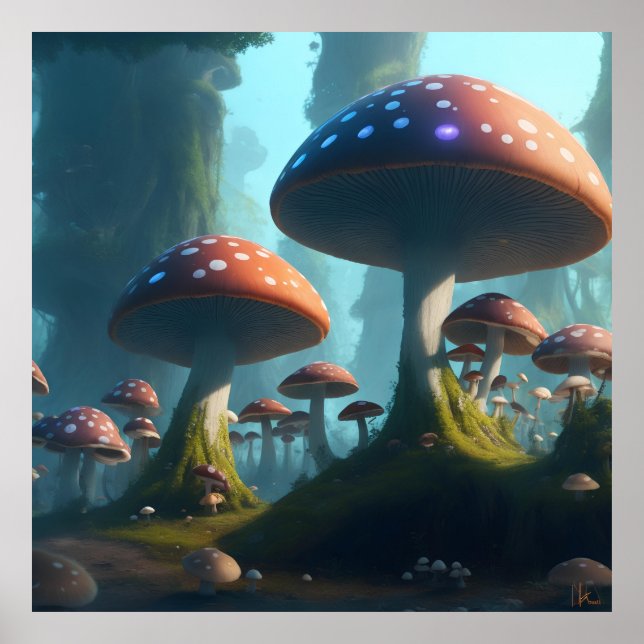 Mushrooms, Nature, Concept Art Poster (Front)