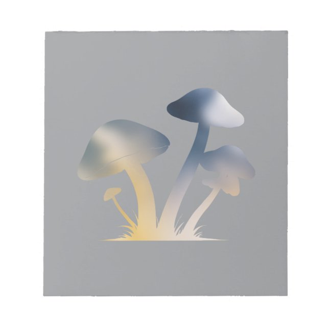 Mushrooms Nature Environment Life Silhouette Style Notepad (Front)