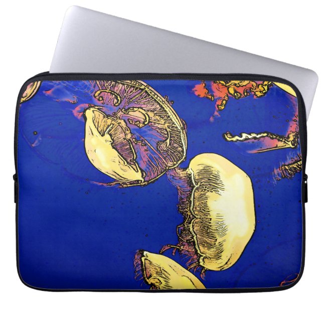 Mushrooms of the Sea - Jellyfish Laptop Sleeve (Front)
