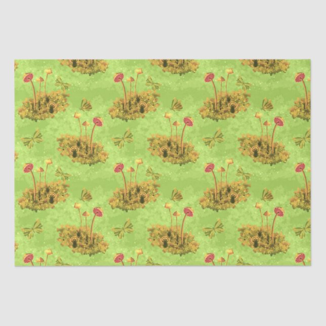 Mushrooms on a moss Decoupage Art Tissue Paper (Front)
