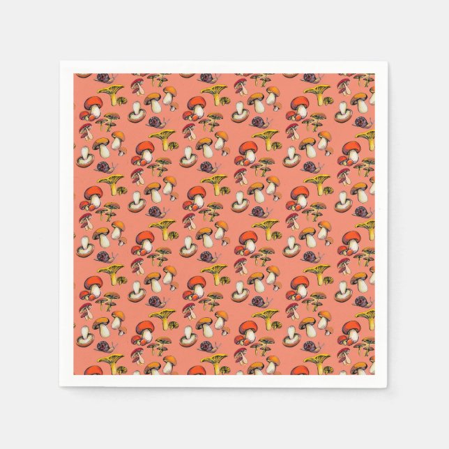 Mushrooms Paper Cups Napkin (Front)