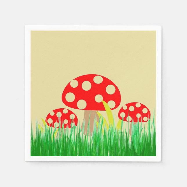 Mushrooms Paper Napkin (Front)