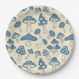 Mushrooms  paper plate