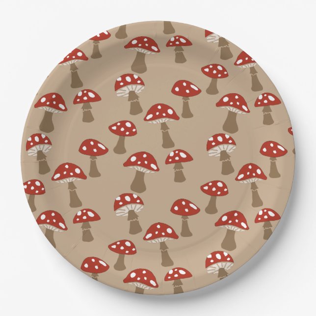Mushrooms Paper Plates (Front)