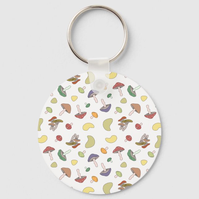 Mushrooms Pastel Key Ring (Front)