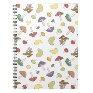 Mushrooms Pastel Spiral Notebook