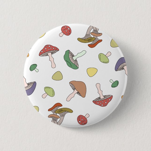 Mushrooms Pattern 6 Cm Round Badge (Front)