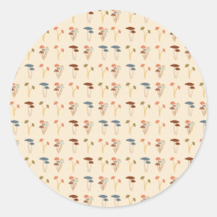 Mushrooms Pattern Classic Round Sticker