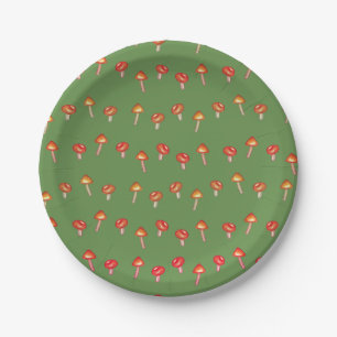 Mushrooms Pattern Custom Paper Plates