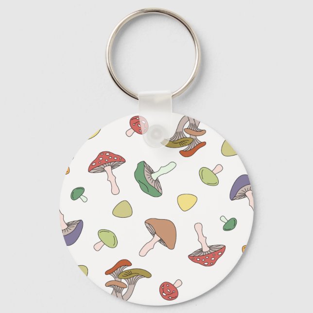 Mushrooms Pattern Key Ring (Front)