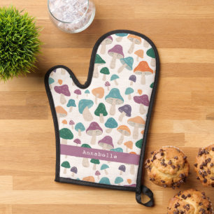 Mushrooms Pattern Orange Cute Personalised Gift Oven Mitt