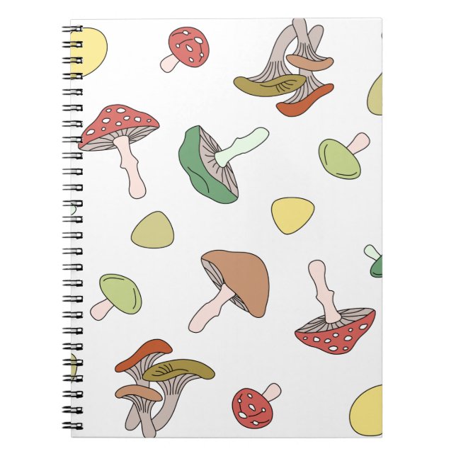 Mushrooms Pattern Spiral Notebook (Front)