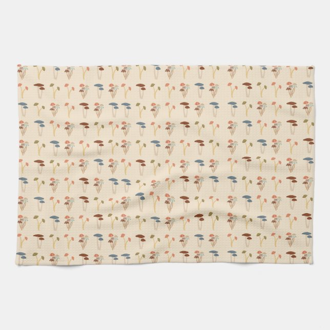 Mushrooms Pattern Tea Towel (Horizontal)