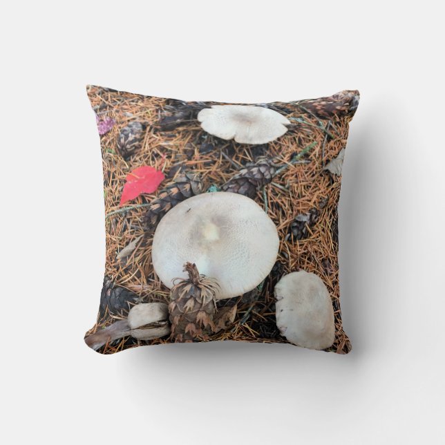 Mushrooms & Pine Cones Cushion (Front)