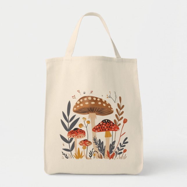 Mushrooms Shoulder Tote Bag (Front)