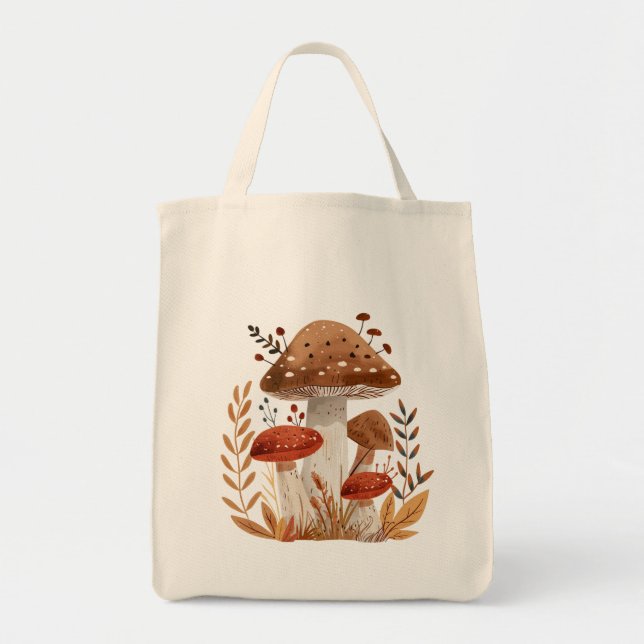 Mushrooms Shoulder Tote Bag (Front)