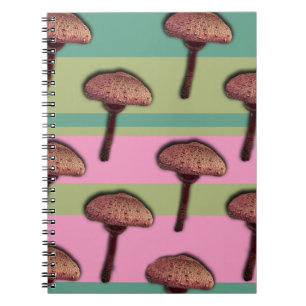 Mushrooms & Stripes Spiral  Notebookok Notebook