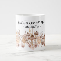 Mushrooms tea mug, mystic drink, witchcraft mug